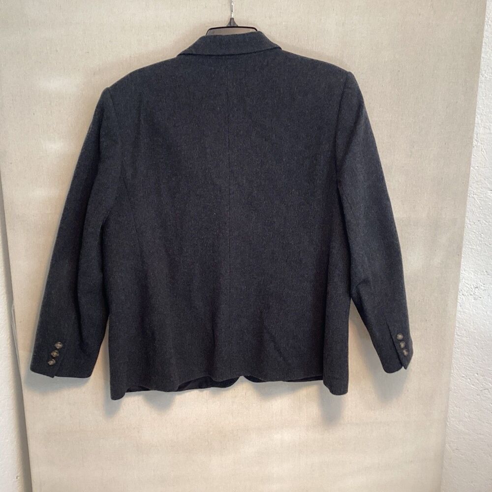 vintage ll bean womens jacket 16P gray wool, cashmere lined classic - Picture 2 of 10
